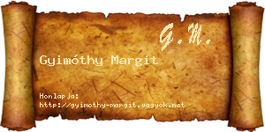 Gyimóthy Margit névjegykártya